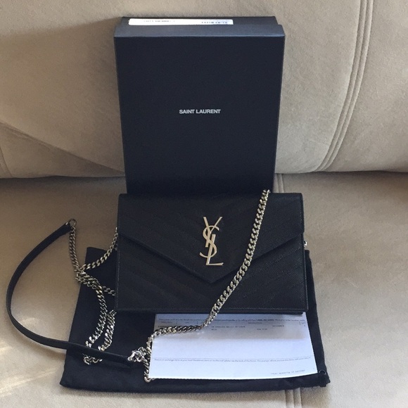 Saint Laurent Handbags - Saint Laurent Small Wallet on Chain in Black